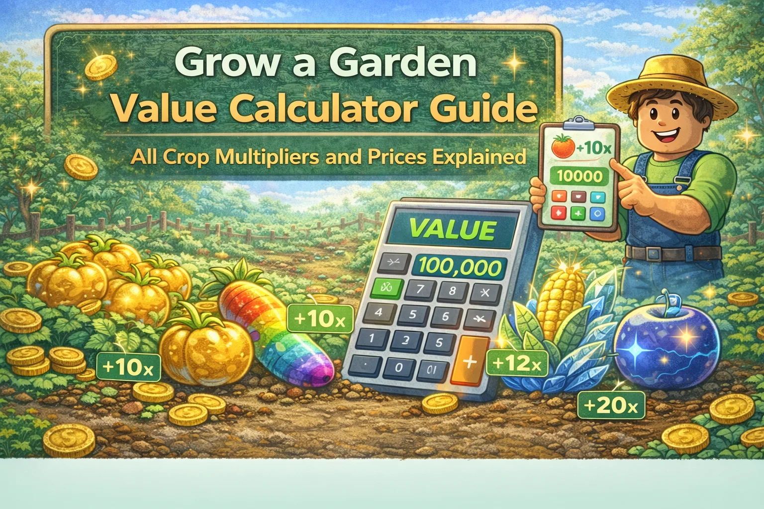Crop value Guide Grow a Garden